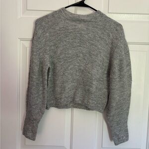 Topshop Mock Neck Balloon Sleeve Cropped Sweater